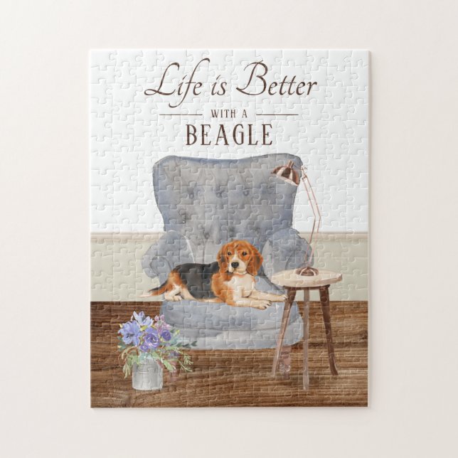 Life Is With A Beagle Jigsaw Puzzle (Vertical)