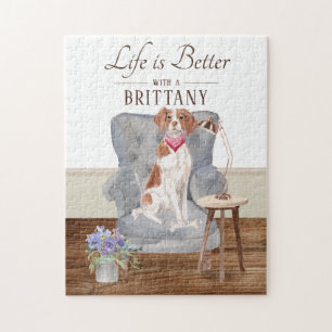 Life Is With A Brittany Jigsaw Puzzle