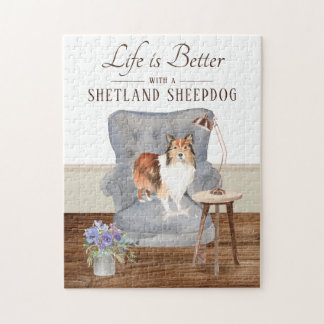 Life Is With A Shetland Sheepdog Jigsaw Puzzle