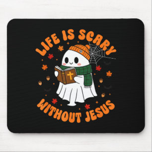 Life Is Y Without Jesus - Christian Halloween  Mouse Pad