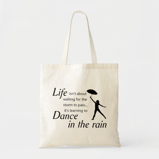 Life Isn't About Waiting... Quote Tote Bag (Front)