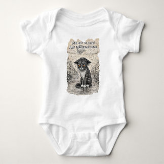 "Life isn't so hard, just take small bites" kitten Baby Bodysuit