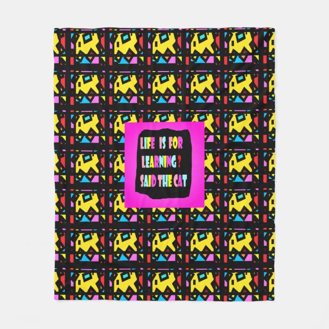 LIFE LEARNING YOGA TYPE MESSAGE  FLEECE BLANKET (Front)