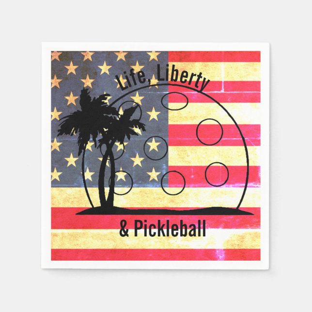Life Liberty & Pickleball USA Napkin (Front)