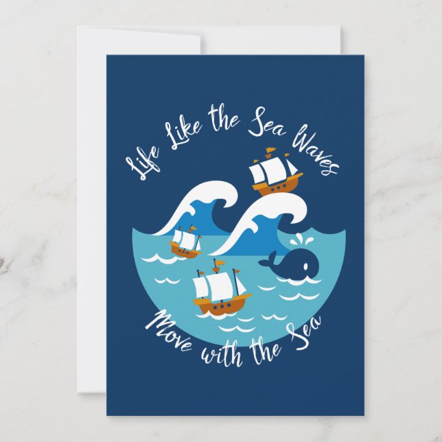 Life Like The Sea Waves, Move with the Sea Holiday Card (Front)