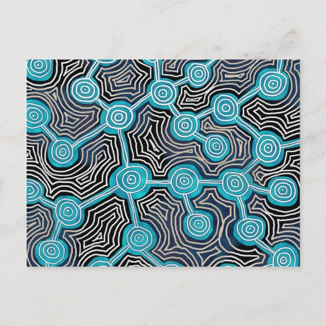 Life Lines Aboriginal style abstract pattern Postcard (Front)