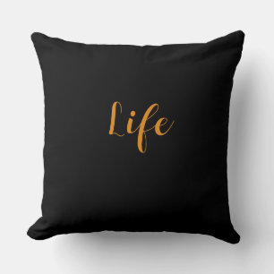 Life Logo Black Throw Pillow