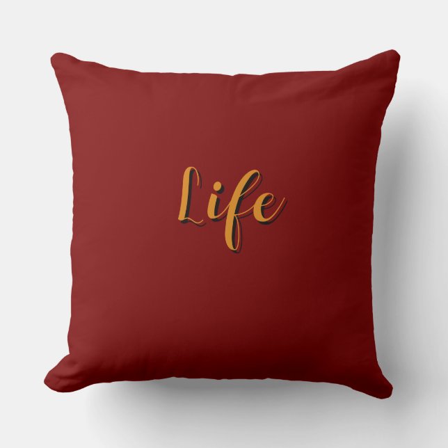  Life Logo Dk Red      Throw Pillow (Front)