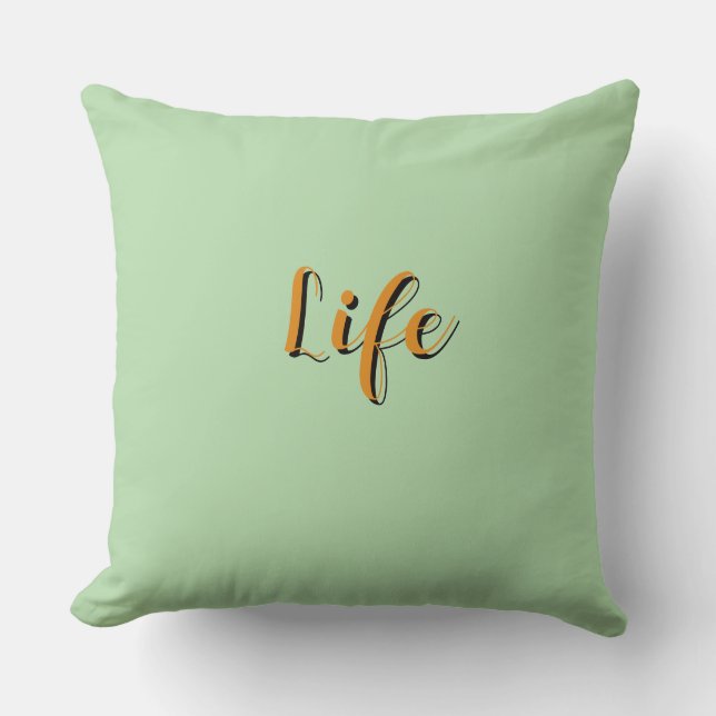  Life Logo Lt Green    Throw Pillow (Front)