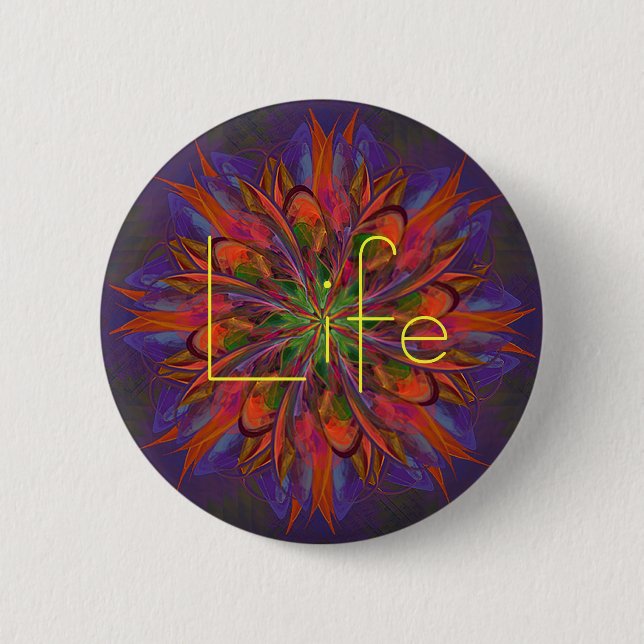 Life Mandala 2 Inch Round Button (Front)