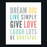 LIFE MANTRA QUOTE positive typography pastel colou Poster<br><div class="desc">by kat massard >>> www.simplysweetpaperie.com <<< Dress the walls in your living room or office with this positive affirmation text. Looks absolutely FABULOUS in a frame! Setup as a template it is easy to customize with your own text - make it yours!Simply hit the "Customize it" button and add/change the...</div>