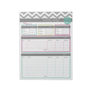 Life. More Organized.  Monthly Budget Notepad
