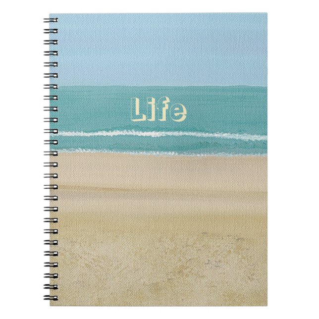 Life, Ocean Waves Beach Sand Journal Carnet (Devant)