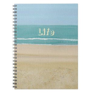Life, Ocean Waves Beach Sand Journal Notebook