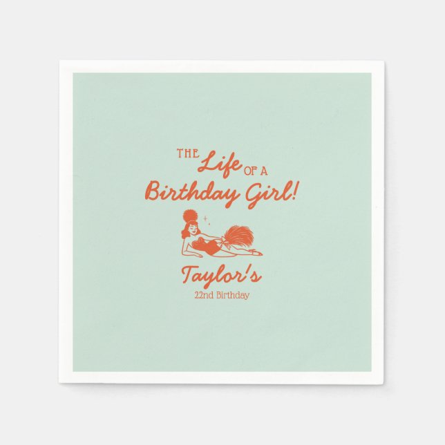 Life of a Birthday Girl Party Napkin (Front)