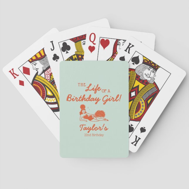 Life of a Birthday Girl Party Playing Cards (Back)