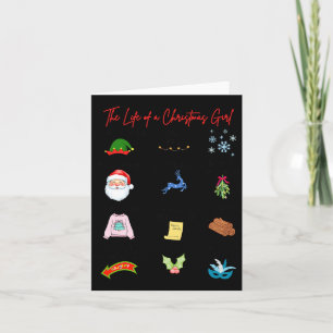 Life Of A Christmas Girl Era Nk Bow Preppy Coquett Card