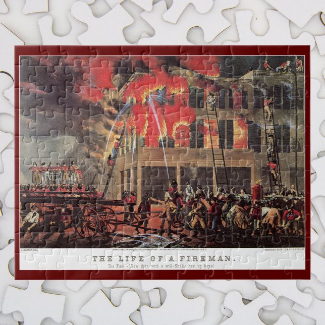 Life of a Fireman, Vintage Business Firemen Fire Jigsaw Puzzle (Creator Uploaded)