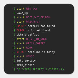 Life of a Programmer   Coding Geek Gift Square Sticker