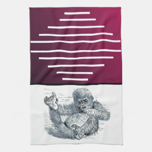 Life of a Young Ape Gorilla Kitchen Towel