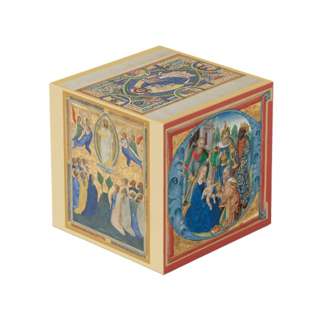 Life of Jesus Christ Medieval art Cube (Back Angled)