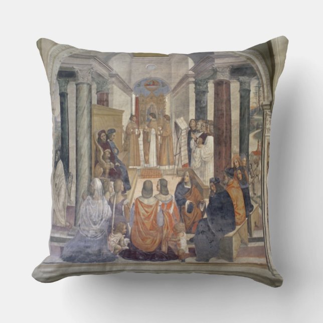 Life of St. Benedict (fresco) (detail) Throw Pillow (Front)