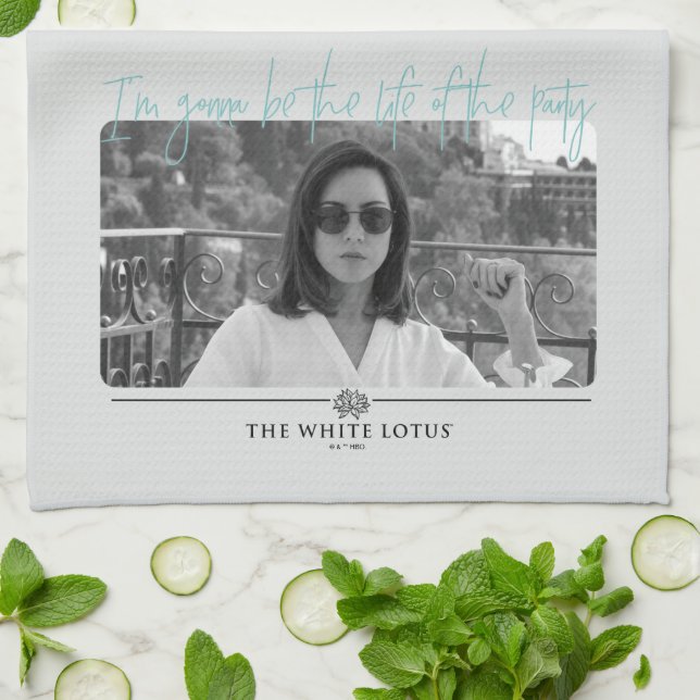 Life of the Party - The White Lotus Kitchen Towel (Folded)