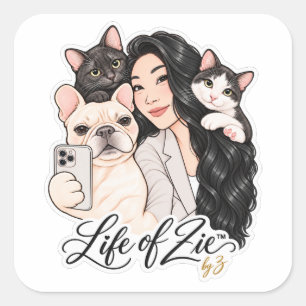 Life of Zie™   Cute Pet Portrait Sticker