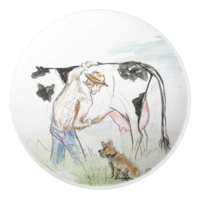 Life on the Farm Ceramic Knob (Front)