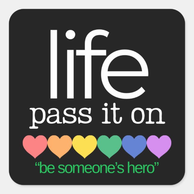 Life Organ Donor Awareness Stickers (Devant)