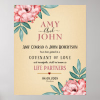 "Life Partners" Love Covenant Wedding Certificate