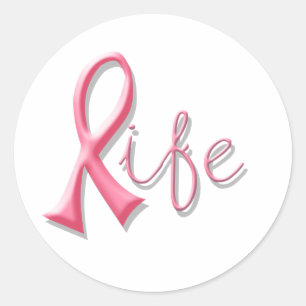 Life Pink Ribbon Classic Round Sticker