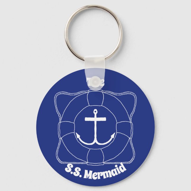 Life Preserver and Anchor Key Chain (Lite Print) (Front)