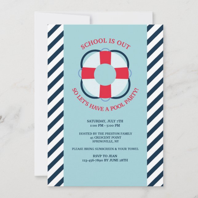 Life Preserver Invitation (Front)