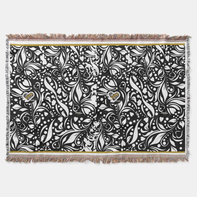Life Quote Black Decorative Throw Blanket (Front)