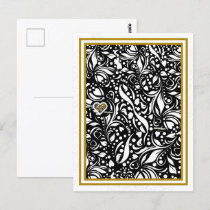Life Quote Black Paisley Postcard - Adiela Akoo