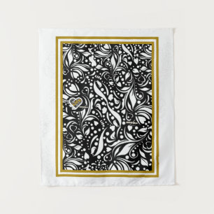 Life Quote Black Paisley Tapestry - Adiela Akoo