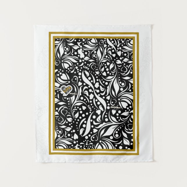 Life Quote Black Paisley Tapestry - Adiela Akoo (Front)