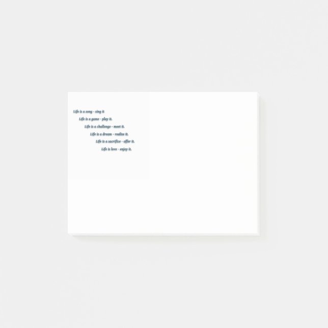 Life Quote by Sai Baba - Life is a song - sing it. Post-it Notes (Front)