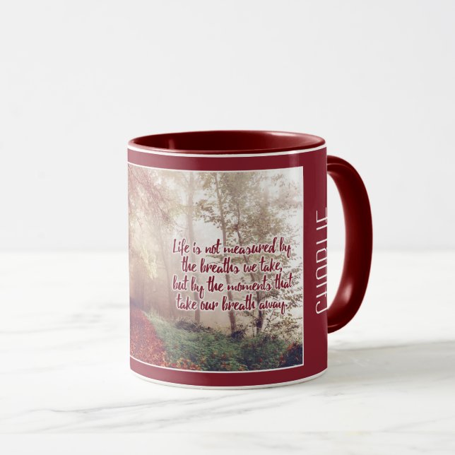 Life Quote custom name mugs (Front Right)