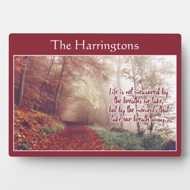 Life Quote custom name plaque (Front)