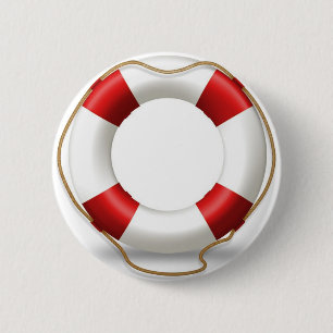 Life Ring Preserver 2 Inch Round Button