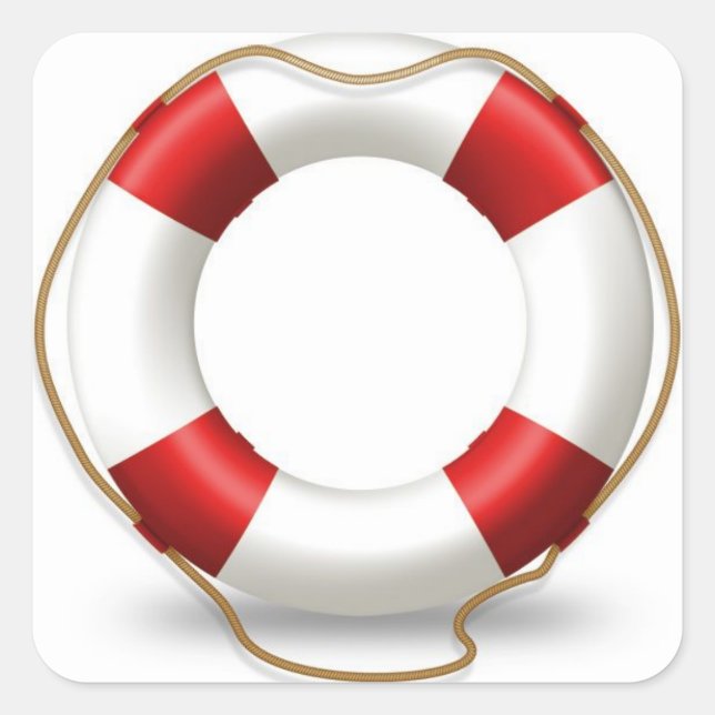 Life Ring Preserver Square Sticker (Front)