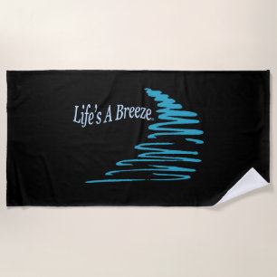 Life’s a Breeze® Squiggly Lines Go With The Flow! Beach Towel