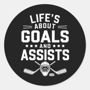Life´s About Goals Hockey Player Ice Hockey Youth Classic Round Sticker