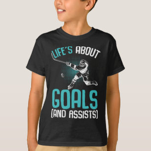 Life´s About Goals Hockey Player Ice Hockey Youth  T-Shirt