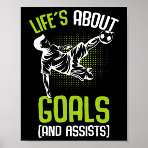 Life´s About Goals Soccer Player Boys Kids Youth Poster