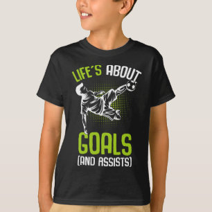Life´s About Goals Soccer Player Boys Kids Youth T-Shirt
