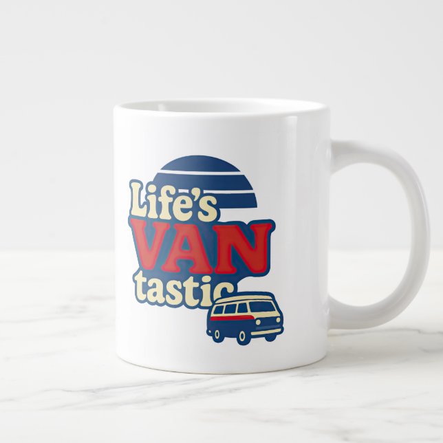 Life’s VANtastic Red Cream Blue Edition Large Coffee Mug (Right)