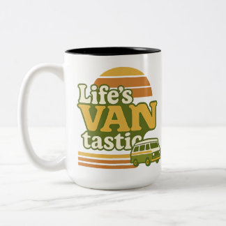 Life’s VANtastic Retro 70s Van Graphic Two-Tone Coffee Mug